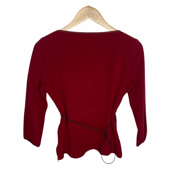 Vintage Prada Red Fleece Top Drawstring Waist - Picture 2 of 11